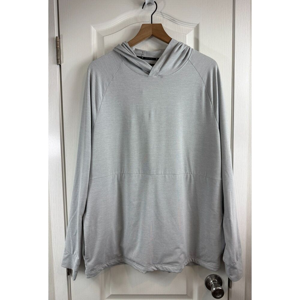 Xersion Studio Mens Large Gray Quick-Dri Performance Hoodie Pullover Stretch